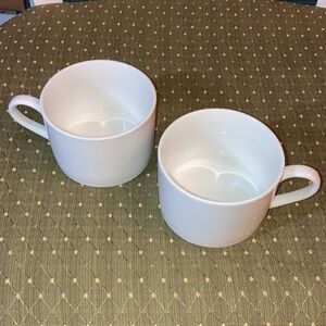 Set (2) 10 Strawberry Street Monno Bangladesh White Straight Wall Mugs EUC